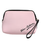 Dolce & Gabbana Pink Solid Nylon DG Logo Print Clutch Zip Borse Pouch Bag