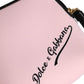 Dolce & Gabbana Pink Solid Nylon DG Logo Print Clutch Zip Borse Pouch Bag
