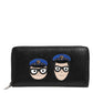 Dolce & Gabbana Black Leather #DGFAMILY Zipper Continental Mens Wallet