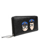 Dolce & Gabbana Black Leather #DGFAMILY Zipper Continental Mens Wallet