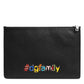 Dolce & Gabbana Black Leather #DGFAMILY Embellished Men Clutch Pouch Bag