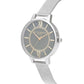Olivia Burton Silver Stainless Steel Dress Watch