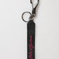 Dolce & Gabbana Black Red Polyester DG Logo Silver Men Keychain Keyring