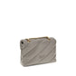 PINKO Gray Calf Leather Bos Taurus Shoulder Bag