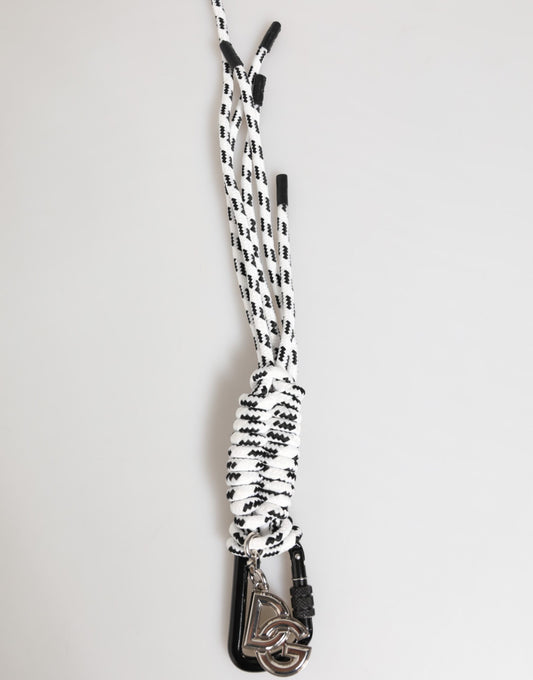 Dolce & Gabbana Multicolor Polyester Tape String DG Logo Keychain Keyring