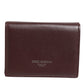 Dolce & Gabbana Leather Embossed Logo Trifold Men Card Holder Dark Brown