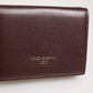 Dolce & Gabbana Leather Embossed Logo Trifold Men Card Holder Dark Brown