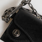 Dolce & Gabbana Black Cavallo Leather Wallet Chain Snap Bifold Card Holder