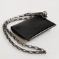 Dolce & Gabbana Black Cavallo Leather Wallet Chain Snap Bifold Card Holder