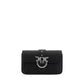 PINKO Black Calf Leather Bos Taurus Shoulder Bag