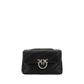 PINKO Black Calf Leather Bos Taurus Shoulder Bag