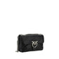 PINKO Black Calf Leather Bos Taurus Shoulder Bag