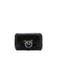 PINKO Black Calf Leather Bos Taurus Shoulder Bag