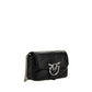 PINKO Black Calf Leather Bos Taurus Shoulder Bag
