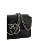 PINKO Black Calf Leather Bos Taurus Shoulder Bag