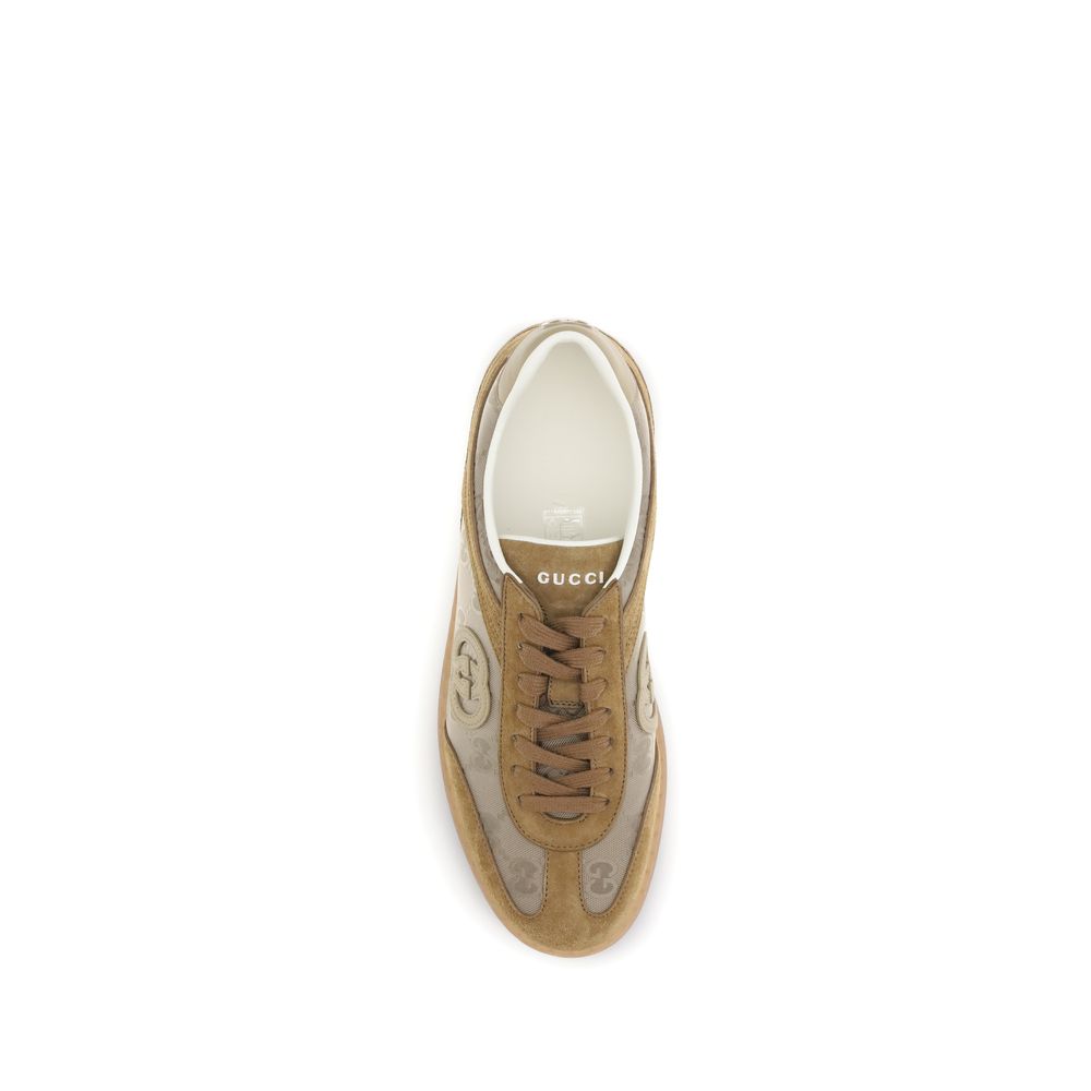 Gucci Beige Leather Athletic Sneakers
