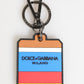 Dolce & Gabbana Multicolor DG Rubber Logo Silver Men's Keychain Keyring