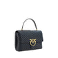 PINKO Black Calf Leather Bos Taurus Handbag