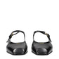 Prada Black Leather Flat Sandals