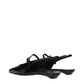 Prada Black Leather Flat Sandals
