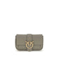 PINKO Gray Calf Leather Bos Taurus Shoulder Bag
