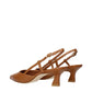 Stuart Weitzman Brown Leather Mid Heel Pumps