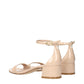 Stuart Weitzman Beige Leather Flat Sandals