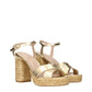 Stuart Weitzman Gold Leather Platforms