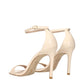 Stuart Weitzman Beige Leather Stiletto Heels Sandals