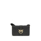 PINKO Black Calf Leather Bos Taurus Shoulder Bag