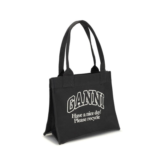 Ganni Black Cotton Shoulder Bag