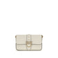 PINKO White Calf Leather Bos Taurus Shoulder Bag