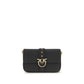 PINKO Black Calf Leather Bos Taurus Shoulder Bag