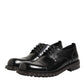 Dolce & Gabbana Black Leather Studded Men Formal Derby Shoes