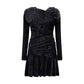 Ganni Black Recycled Polyester Cocktail Dress