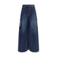 Sacai Blue Cotton Cropped Jeans