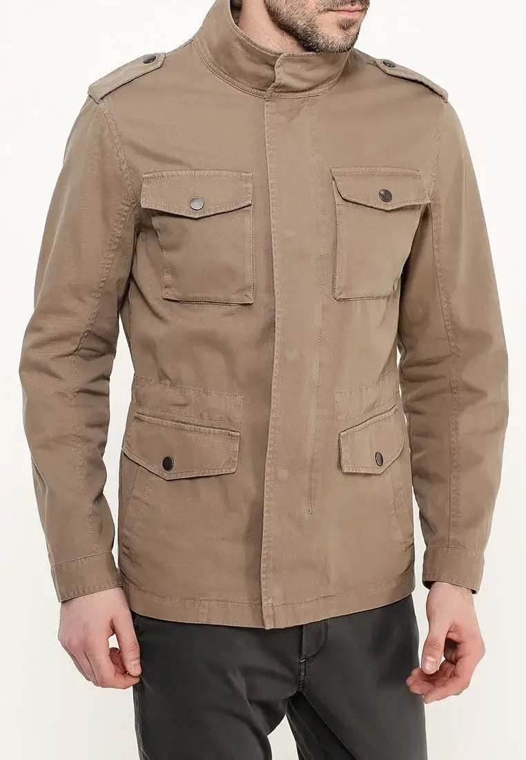 Add Brown Polyester Jacket