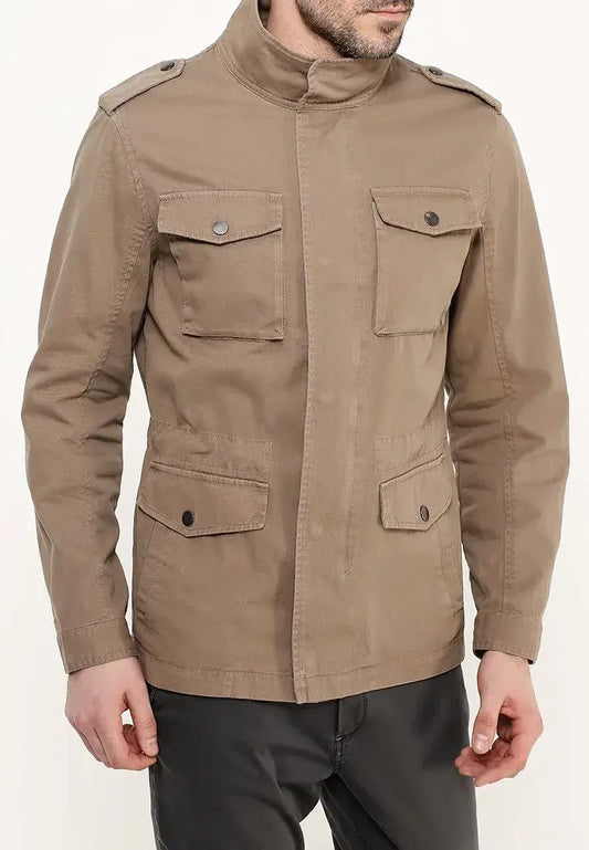 Add Brown Polyester Jacket